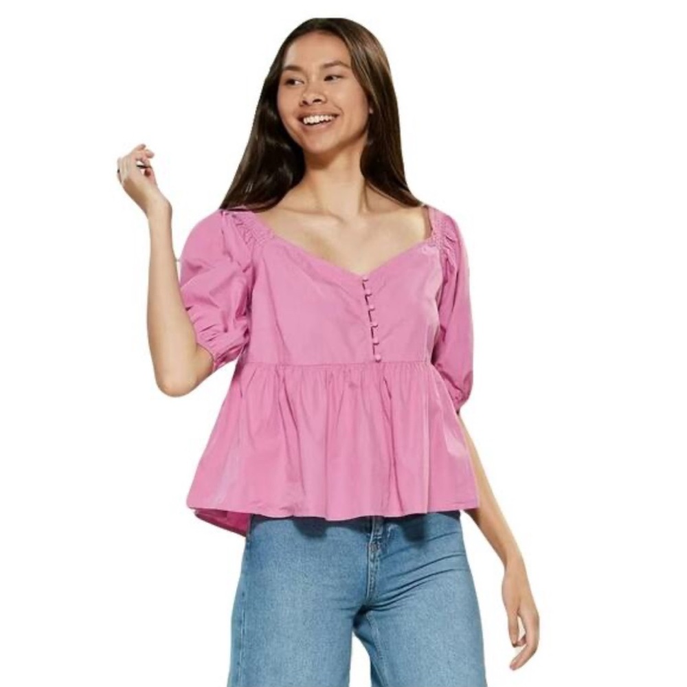 Free People Veronica Sweetheart Peplum Top